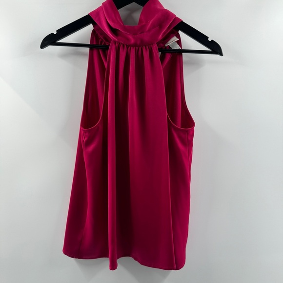 a new day Tops - A New Day Hot Pink High Neck Tie Back Tank Top Sleek Finish Size Large